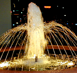 Spray Ring Outside Restaurant Close-up