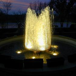 Copper Spray Ring with Lights and Custom Fountain Enclosure